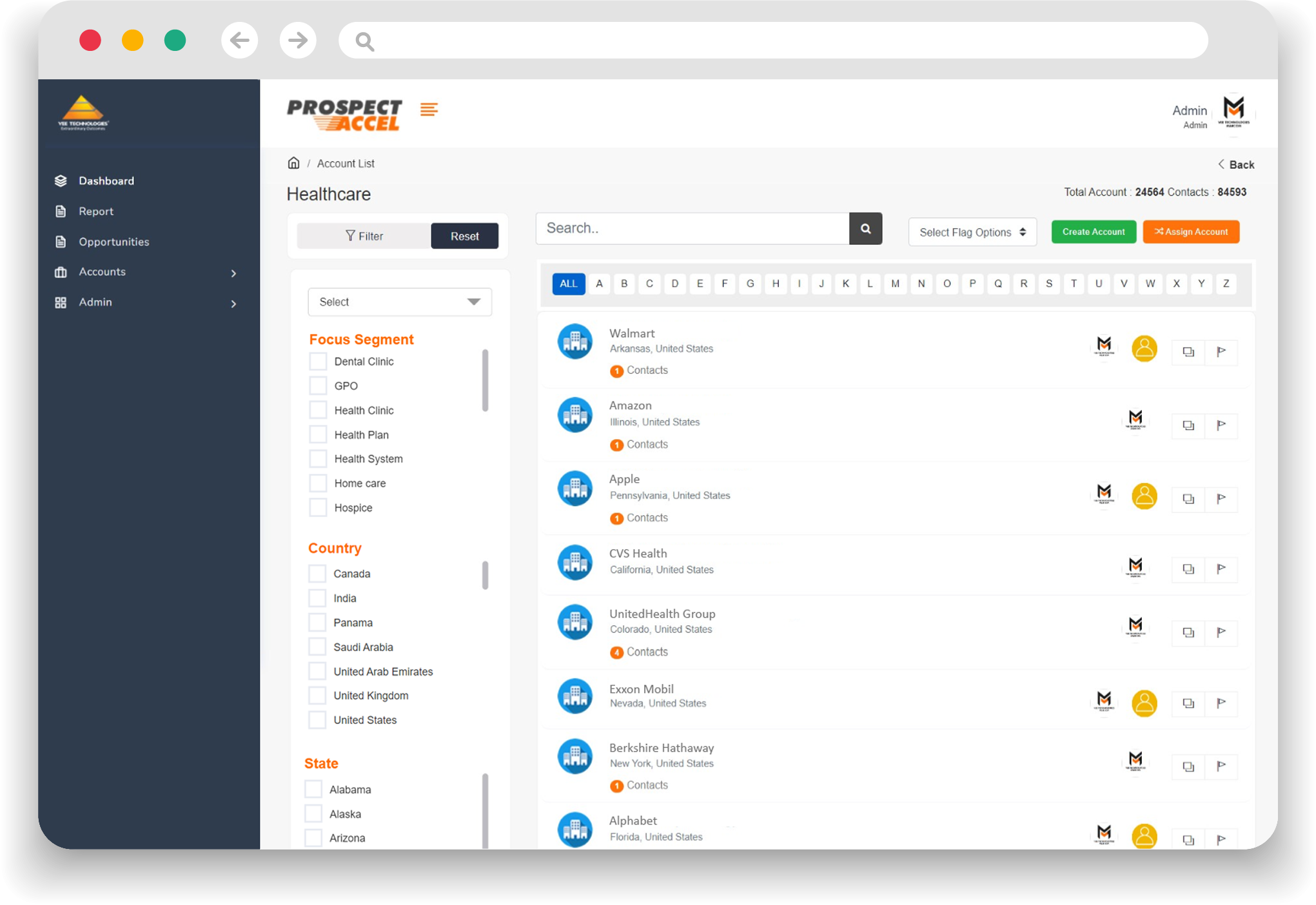 Prospect Accel CRM Dashboard